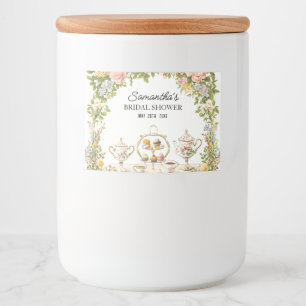 Floral Garden Vrijgezellenfeest Tea Party Drink en Voedselcontainer Etiket