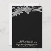 Floral Garden Wedding Black and White Oval Kaart (Achterkant)