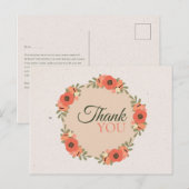 Floral Garden Wedding Briefkaart (Voorkant / Achterkant)