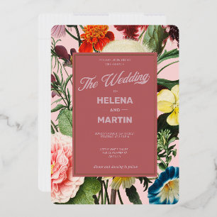 Floral Garden Wedding Folie Uitnodiging