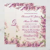  Floral Garden Wedding Invitations Kaart (Voorkant / Achterkant)