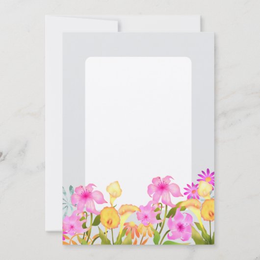 Floral Garden White Thank You Kaart (Achterkant)