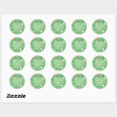  Floral Garland dank u Ronde Sticker (Vel)