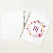 Floral Garland Monogram moderne Waterverf Planner (Display)