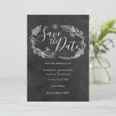 Floral Garland Script Save The Date (Staand voorkant)