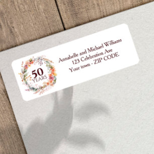 Floral Garland WARM COLOR 50TH JUBILEUM Etiket