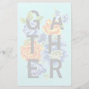 Floral Gather Quote Briefpapier