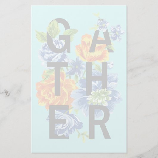 Floral Gather Quote Briefpapier (Voorkant)