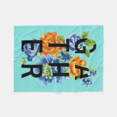 Floral Gather Quote Fleece Deken (Voorkant (Horizontaal))