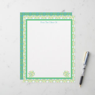 Floral geaccentueerd designer briefpapier blad pap briefhoofd