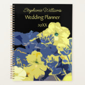 Floral Geel Blauw Aangepaste Naam Huwelijkscadeau  Planner (Voorkant)