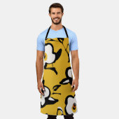 Floral  geel patroon met schetterende hand dr schort (Gedragen)