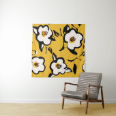 Floral geel patroon met schetterende hand dr wandkleed (In Situ (horizontaal))