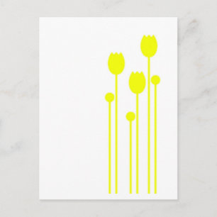 Floral gele briefkaart