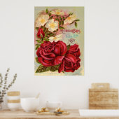 Floral Gem 1897 Rozen Bloedreclame Poster (Keuken)