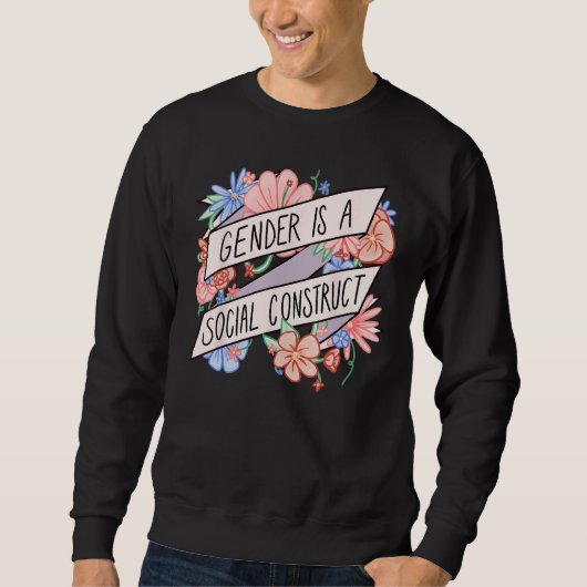 Floral Gender Is A Social Construct Transgender Da Trui (Voorkant)