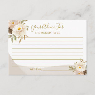 Floral Gender Neutral Baby shower Advice Informatiekaartje