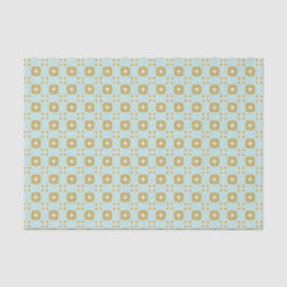 Floral Geo Light Aqua en Gold Tissue Papier