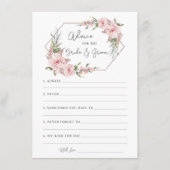 Floral geometric Advice for Bride & Groom Kaart (Voorkant)