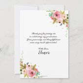 Floral Geometric Afstuderen Hand Lettering Foto Bedankkaart (Achterkant)