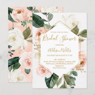 Floral Geometric Bridal Shower Kaart