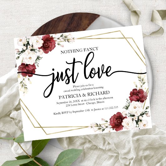 Floral Geometric Budget Wedding Invitations