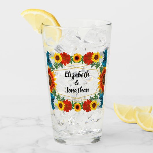 Floral geometric glas (Voorkant ijs)