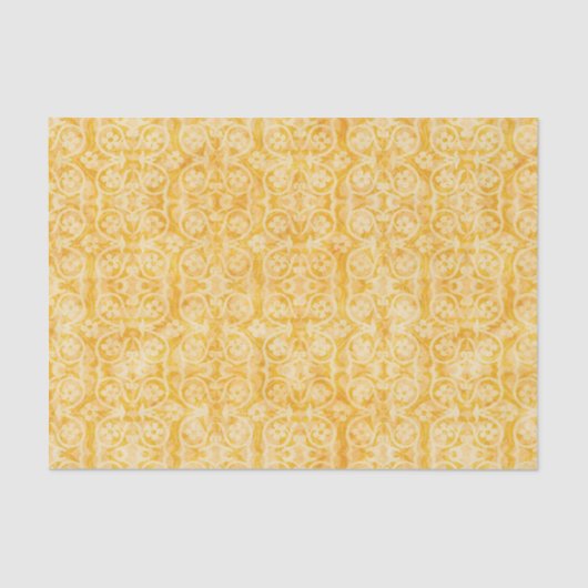 Floral Geometric Gold Beige Tissuepapier (Voorkant)