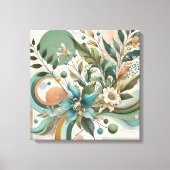 Floral Geometric Harmony Canvas Afdruk (Voorkant)