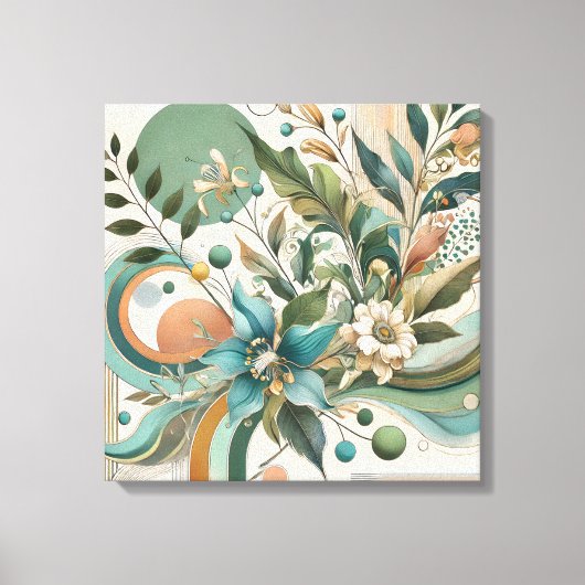 Floral Geometric Harmony Canvas Afdruk (Voorkant)