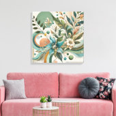 Floral Geometric Harmony Canvas Afdruk (Insitu (Woonkamer))