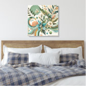 Floral Geometric Harmony Canvas Afdruk (Insitu (Slaapkamer))
