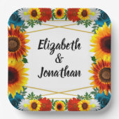 Floral geometric papieren bordje (Voorkant)