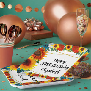 Floral geometric papieren bordje