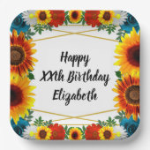 Floral geometric papieren bordje (Voorkant)