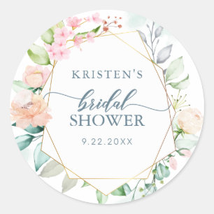 Floral Geometric Pastel Waterverf Vrijgezellenfees Ronde Sticker