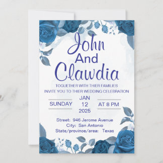  floral geometric personalized wedding invitation