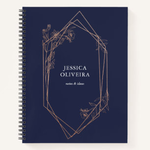 Floral Geometric Roos Gold Notitieboek