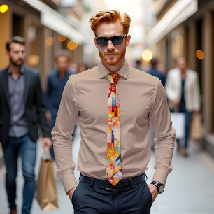 Floral Geometry Abstract Art Stropdas