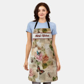 Floral gepersonaliseerd all-over print Schort (Gedragen)