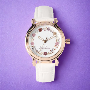 Floral gepersonaliseerd horloge