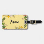 Floral Gepersonaliseerd Jeugdkamp Bagagelabel (Voorkant horizontaal)