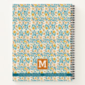 Floral gepersonaliseerd monogram & naam notitieboek (Achterkant)