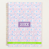 Floral gepersonaliseerd monogram planner (Voorkant)