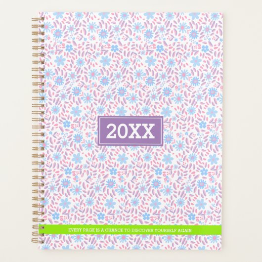 Floral gepersonaliseerd monogram planner (Voorkant)