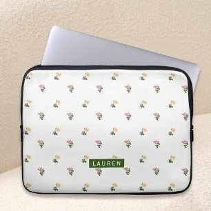  Floral gepersonaliseerde laptophoes Laptop Sleeve