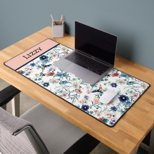 Floral Gepersonaliseerde Naam Desk Mat