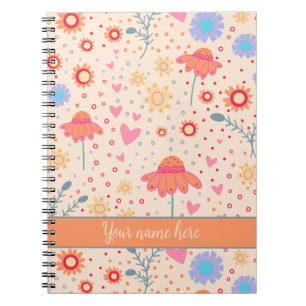 Floral gepersonaliseerde naam Inspirivity Notitieboek