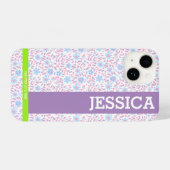 Floral Gepersonaliseerde Naam iPhone Case Hoesje (Achterkant horizontaal)