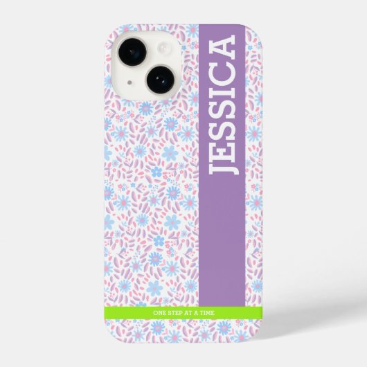 Floral Gepersonaliseerde Naam iPhone Case iPhone Hoesje (Achterkant)